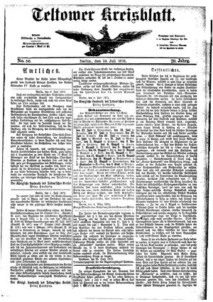 Teltower Kreisblatt vom 14.07.1875