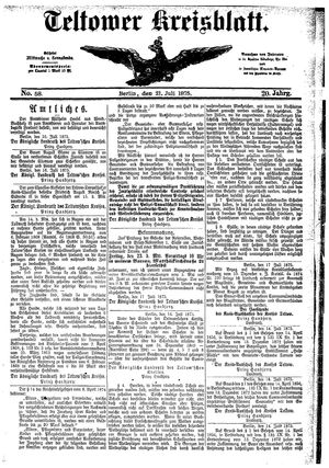 Teltower Kreisblatt vom 21.07.1875