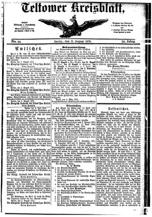 Teltower Kreisblatt on Aug 11, 1875
