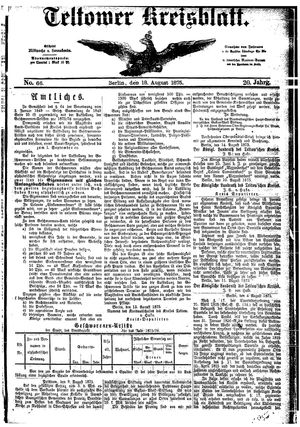 Teltower Kreisblatt vom 18.08.1875