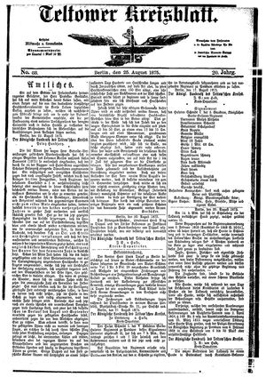 Teltower Kreisblatt vom 25.08.1875