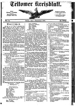 Teltower Kreisblatt vom 01.09.1875
