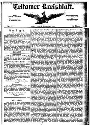 Teltower Kreisblatt vom 11.09.1875