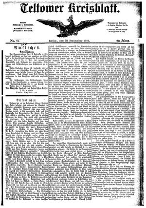 Teltower Kreisblatt vom 18.09.1875