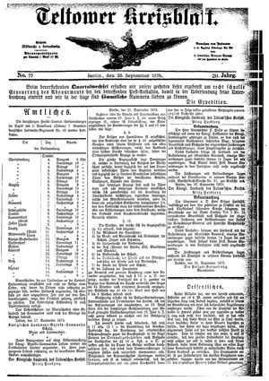 Teltower Kreisblatt vom 25.09.1875