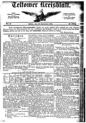Teltower Kreisblatt on Sep 29, 1875
