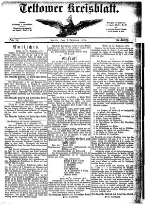 Teltower Kreisblatt on Oct 2, 1875