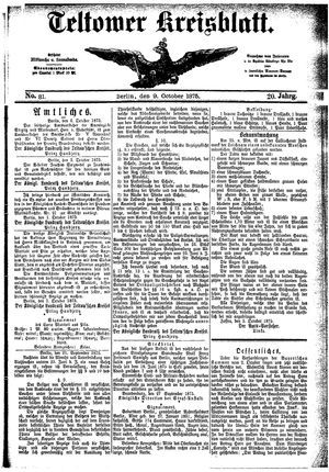Teltower Kreisblatt vom 09.10.1875