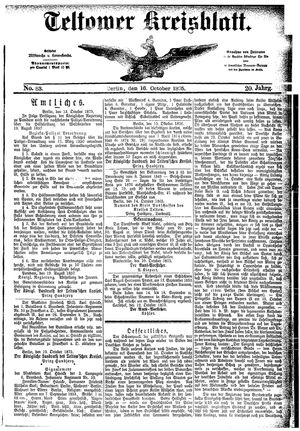 Teltower Kreisblatt vom 16.10.1875