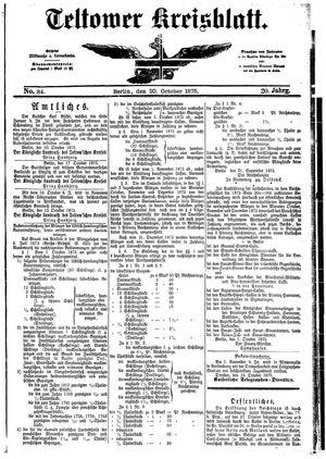 Teltower Kreisblatt on Oct 20, 1875