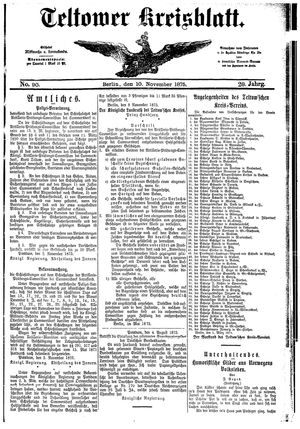 Teltower Kreisblatt on Nov 10, 1875