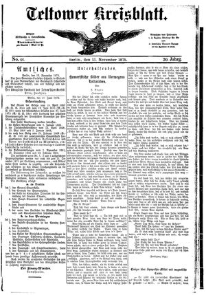 Teltower Kreisblatt on Nov 13, 1875