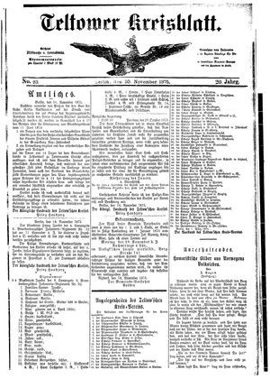 Teltower Kreisblatt vom 20.11.1875