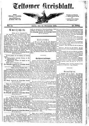 Teltower Kreisblatt vom 24.11.1875
