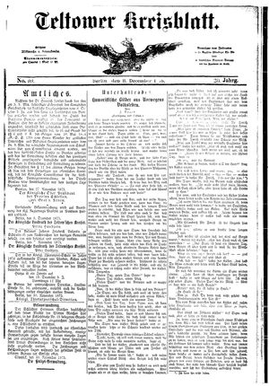Teltower Kreisblatt vom 08.12.1875