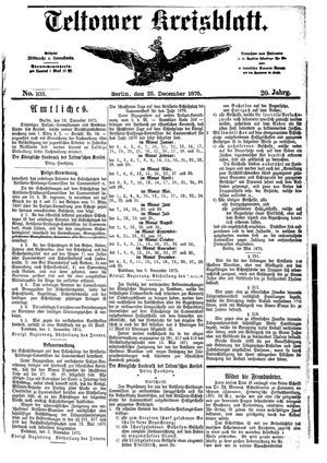Teltower Kreisblatt vom 25.12.1875