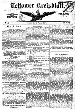 Teltower Kreisblatt vom 01.01.1876