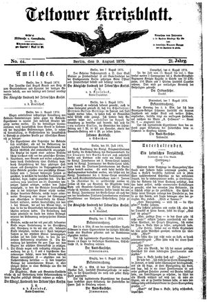 Teltower Kreisblatt vom 09.08.1876