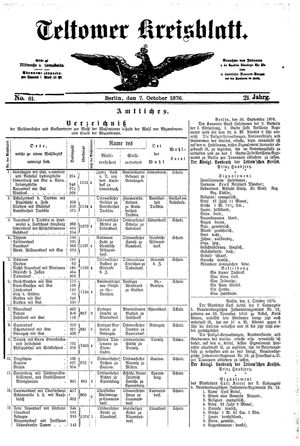Teltower Kreisblatt vom 07.10.1876