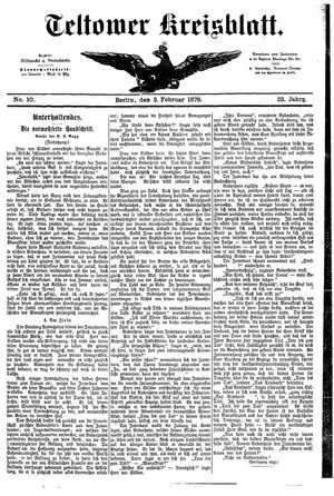 Teltower Kreisblatt vom 02.02.1878