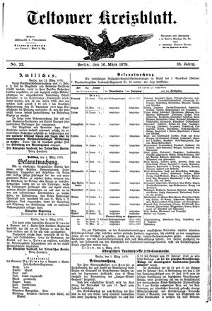 Teltower Kreisblatt vom 16.03.1878