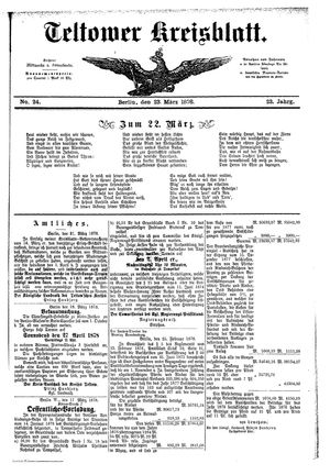 Teltower Kreisblatt on Mar 23, 1878