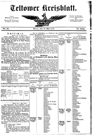 Teltower Kreisblatt on May 15, 1878