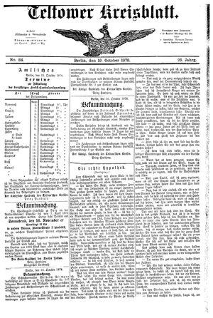 Teltower Kreisblatt on Oct 19, 1878