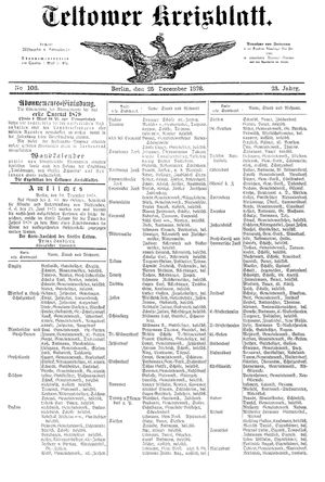 Teltower Kreisblatt vom 25.12.1878