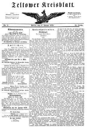 Teltower Kreisblatt on Jan 8, 1879