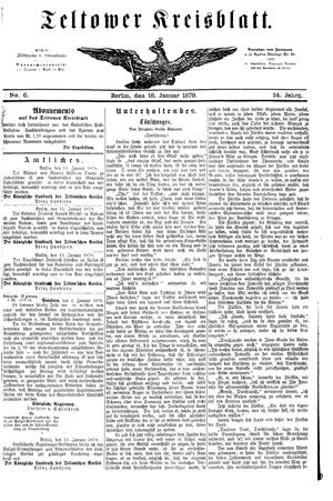 Teltower Kreisblatt on Jan 18, 1879