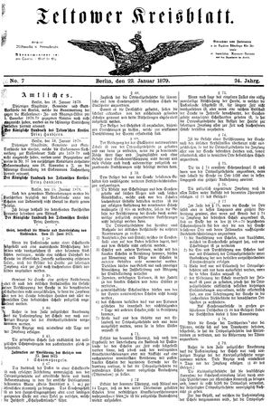 Teltower Kreisblatt on Jan 22, 1879