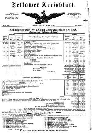 Teltower Kreisblatt on Mar 26, 1879
