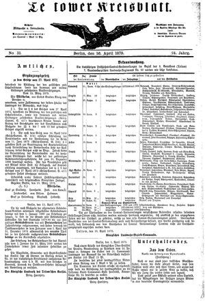 Teltower Kreisblatt on Apr 16, 1879