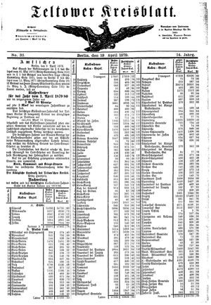 Teltower Kreisblatt vom 19.04.1879