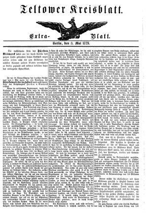 Teltower Kreisblatt vom 03.05.1879