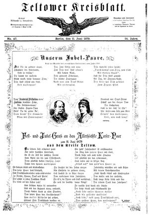 Teltower Kreisblatt vom 11.06.1879