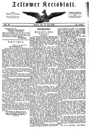 Teltower Kreisblatt on Jul 16, 1879
