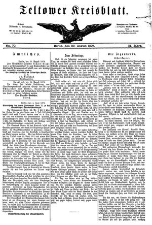 Teltower Kreisblatt on Aug 30, 1879