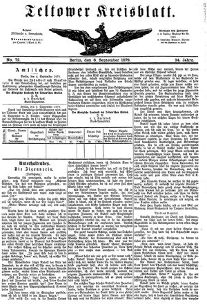 Teltower Kreisblatt vom 06.09.1879