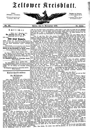 Teltower Kreisblatt on Nov 8, 1879