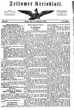 Teltower Kreisblatt vom 15.11.1879