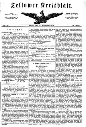 Teltower Kreisblatt vom 19.11.1879