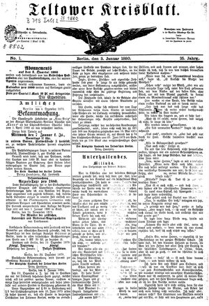 Teltower Kreisblatt vom 03.01.1880