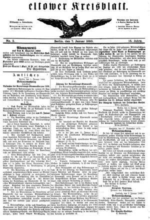 Teltower Kreisblatt vom 07.01.1880