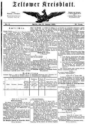 Teltower Kreisblatt vom 31.01.1880