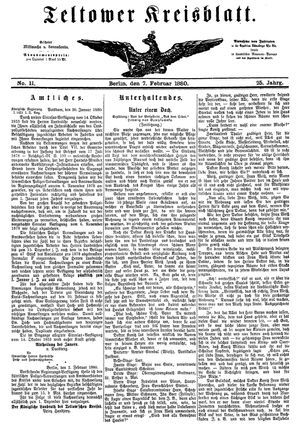 Teltower Kreisblatt on Feb 7, 1880