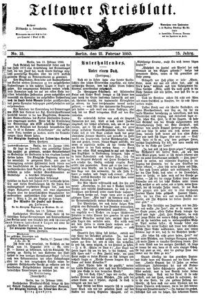 Teltower Kreisblatt vom 21.02.1880