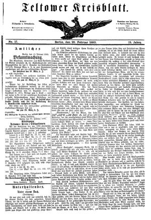 Teltower Kreisblatt vom 28.02.1880