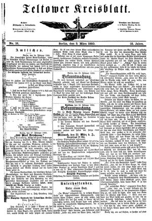 Teltower Kreisblatt vom 03.03.1880